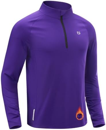 Men's long sleeve fleece quarter zip, purple
