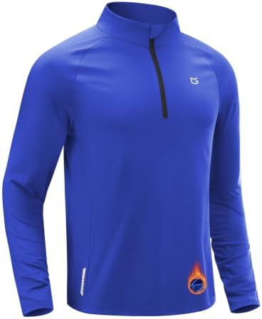 Men's long sleeve fleece quarter zip, royal blue