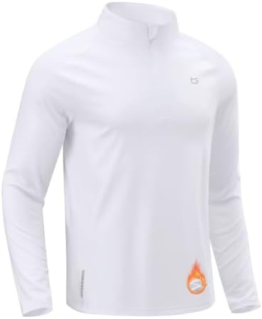 Men's long sleeve fleece quarter zip, white