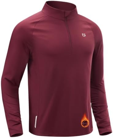 Men's long sleeve fleece quarter zip, wine