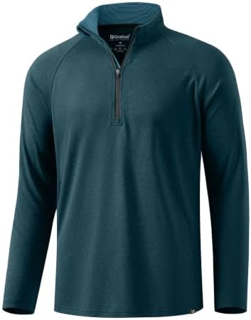 Men's long sleeve golf quarter zip, green melange