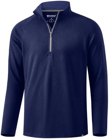 Men's long sleeve golf quarter zip, navy melange