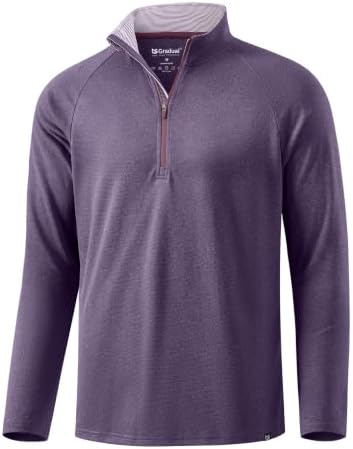 Men's long sleeve golf quarter zip, purple melange