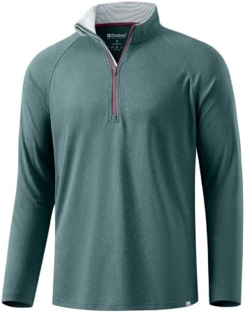 Men's long sleeve golf quarter zip, teal melange