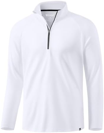 Men's long sleeve golf quarter zip, white