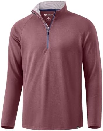 Men's long sleeve golf quarter zip, wine melange
