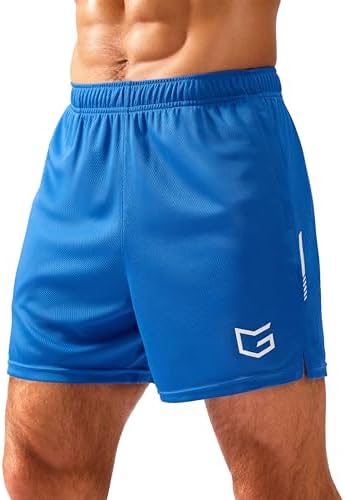 Men's mesh gym shorts, three inseams, blue