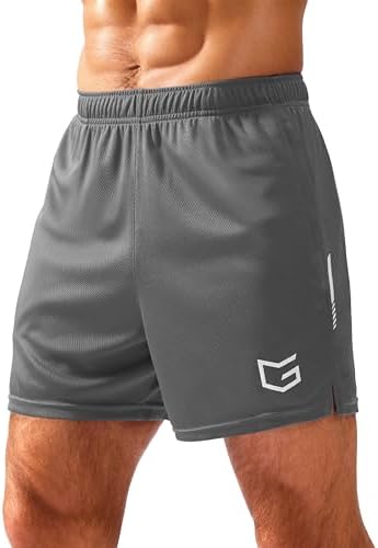 Men's mesh gym shorts, three inseams, grey