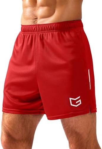 Men's mesh gym shorts, three inseams, red
