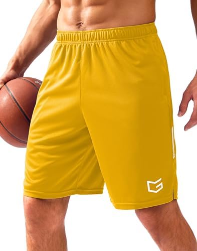 Men's mesh gym shorts, three inseams, yellow