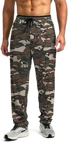 Men's mesh lightweight sweatpants, 02-green camo