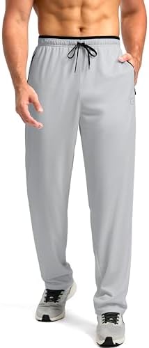 Men's mesh lightweight sweatpants, 02-light grey