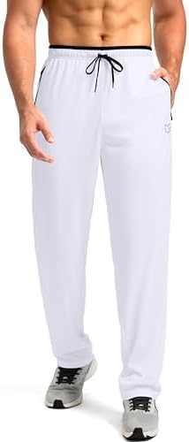 Men's mesh lightweight sweatpants, 02-white
