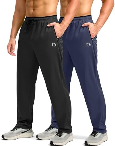 Men's mesh lightweight sweatpants, 2psc: black / navy