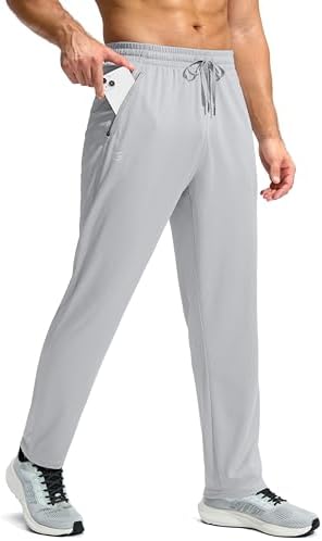 Men's mesh lightweight sweatpants, light grey