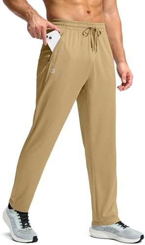 Men's mesh lightweight sweatpants, light khaki