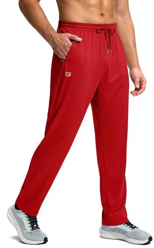 Men's mesh lightweight sweatpants, red