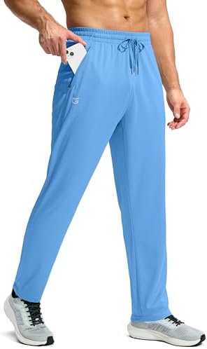 Men's mesh lightweight sweatpants, sky blue