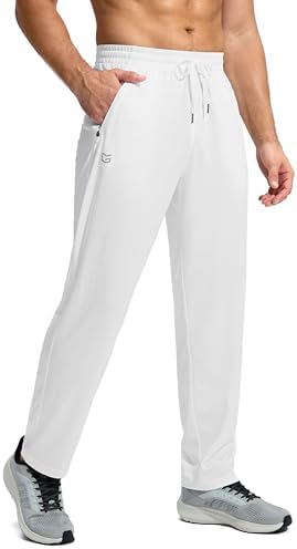 Men's mesh lightweight sweatpants, white