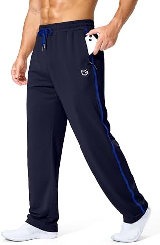 Men's mesh workout pants, zip pockets, navy