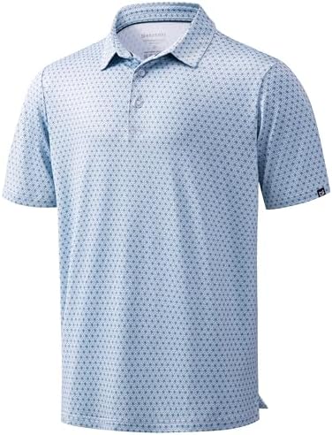 Men's micro print golf polo, blue flower