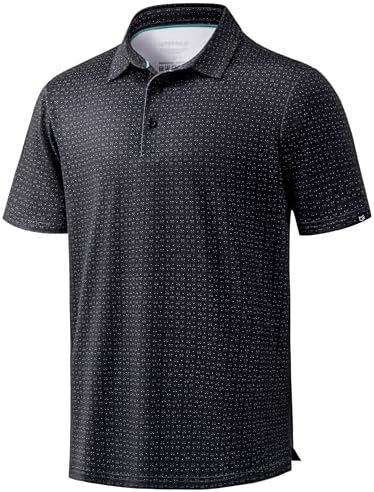 Men's micro print golf polo, golf clubs 2