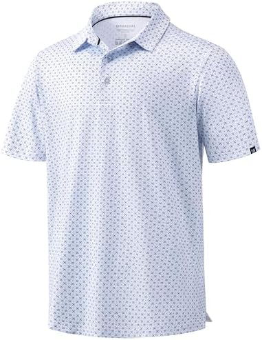 Men's micro print golf polo, golf clubs