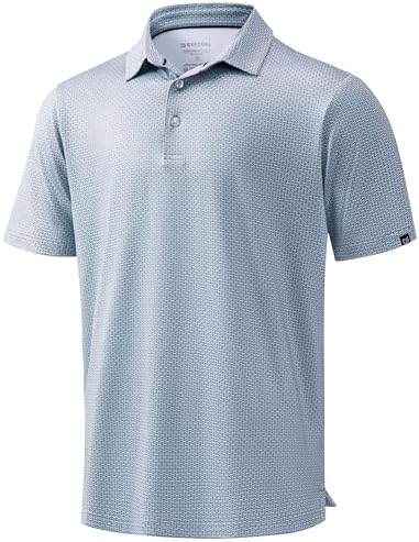 Men's micro print golf polo, mini dumbbell