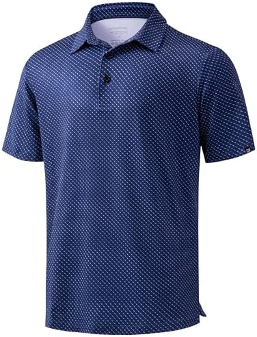 Men's micro print golf polo, navy rocket