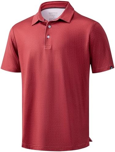 Men's micro print golf polo, small square