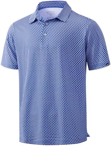 Men's micro print golf polo, wavy floral