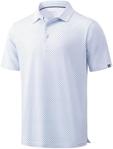 Men's micro print golf polo, white rocket