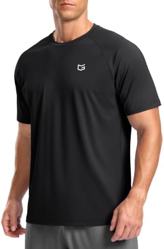 Men's moisture wicking running tee, black