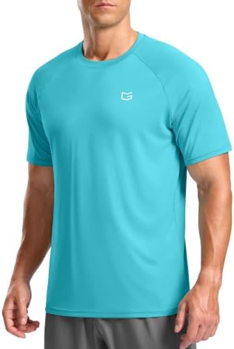 Men's moisture wicking running tee, blue