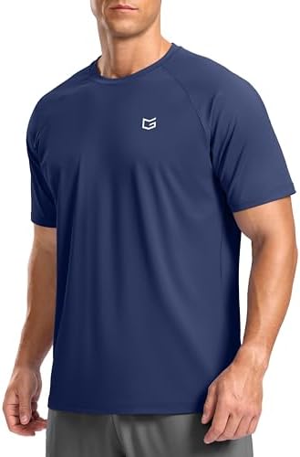 Men's moisture wicking running tee, dark blue