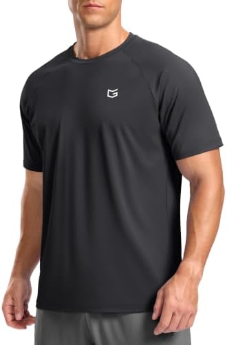 Men's moisture wicking running tee, dark grey