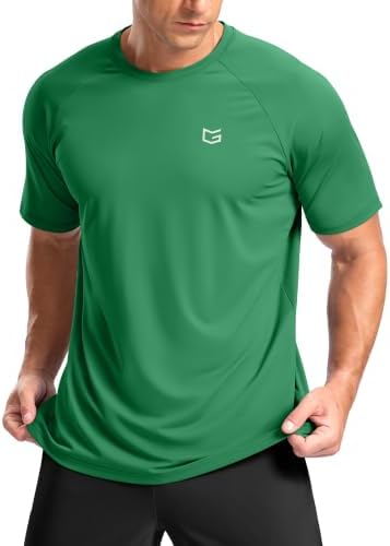 Men's moisture wicking running tee, green