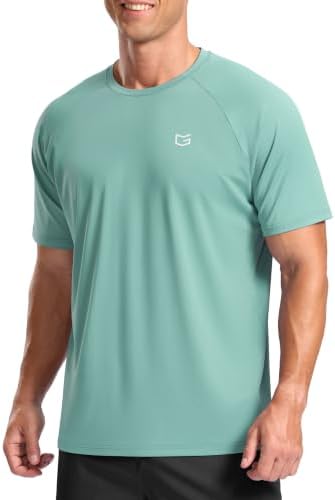 Men's moisture wicking running tee, jasmine green