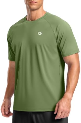 Men's moisture wicking running tee, military green
