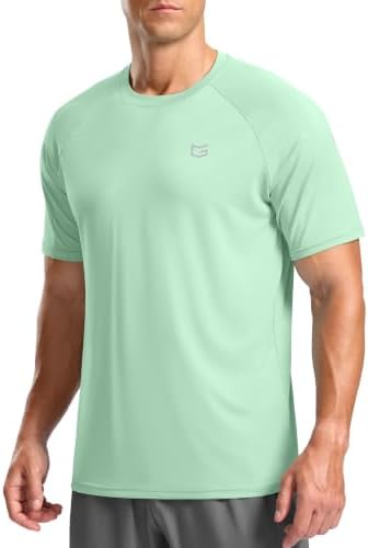 Men's moisture wicking running tee, mint green