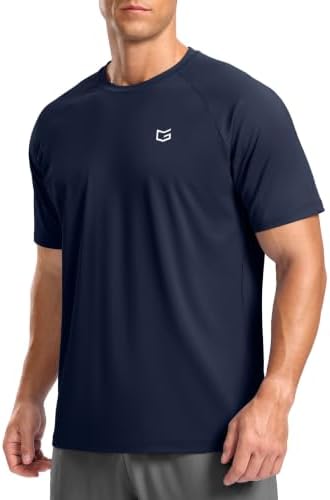 Men's moisture wicking running tee, navy