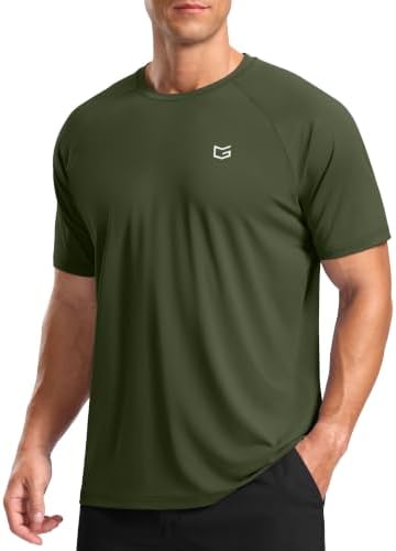 Men's moisture wicking running tee, olive