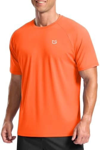 Men's moisture wicking running tee, orange