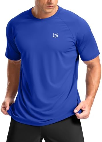 Men's moisture wicking running tee, royal blue