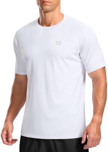 Men's moisture wicking running tee, white