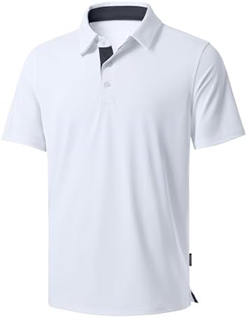 Men's performance golf polo, white