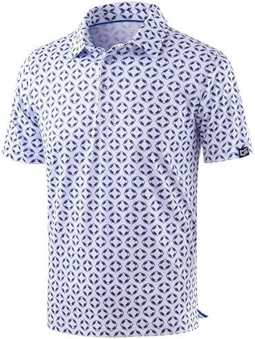 Men's printed golf polo, circle geometric