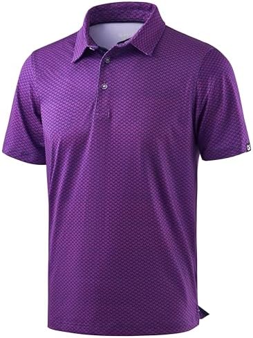 Men's printed golf polo, rose pink oxhead