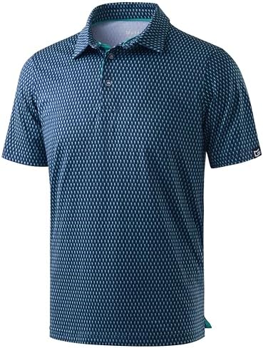 Men's printed golf polo, tibetan seahorse