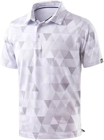 Men's printed golf polo, triangular geometry